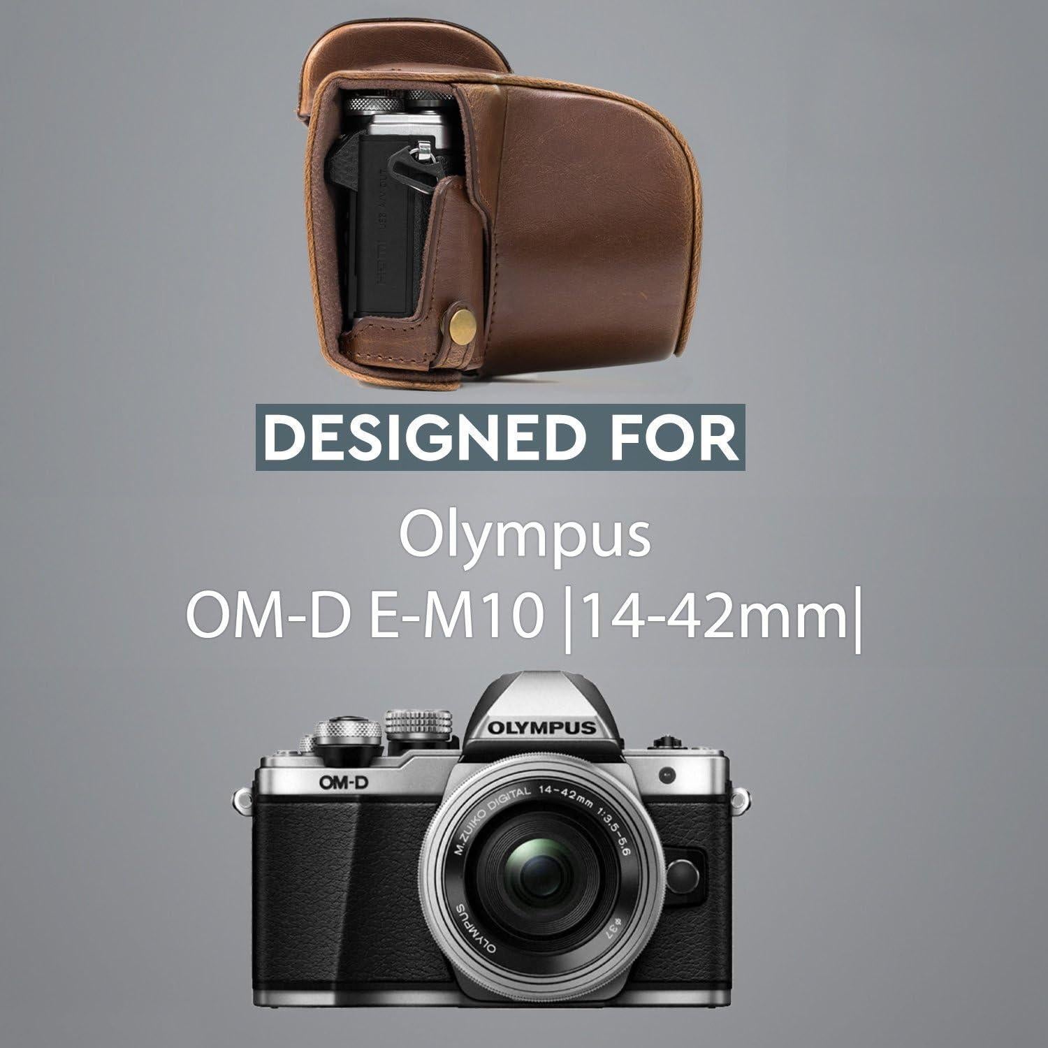 Funda de Cuero MegaGear para Olympus OM-D E-M10 Mark II - Marrón