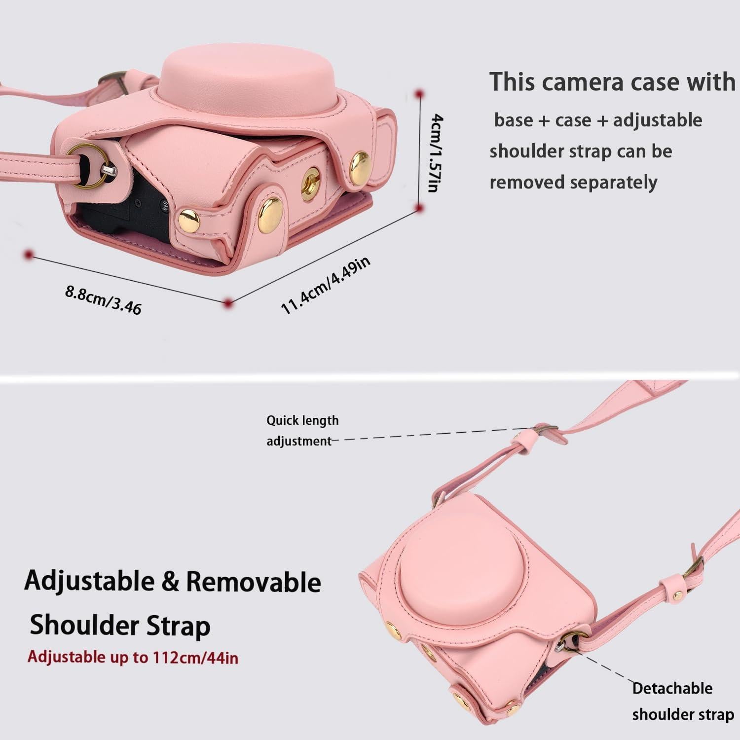 Funda de cámara Bowan para Sony G7X Mark II y III - Cuero PU Rosa