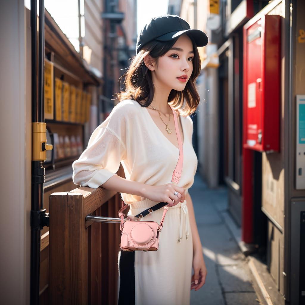 Funda de cámara Bowan para Sony G7X Mark II y III - Cuero PU Rosa