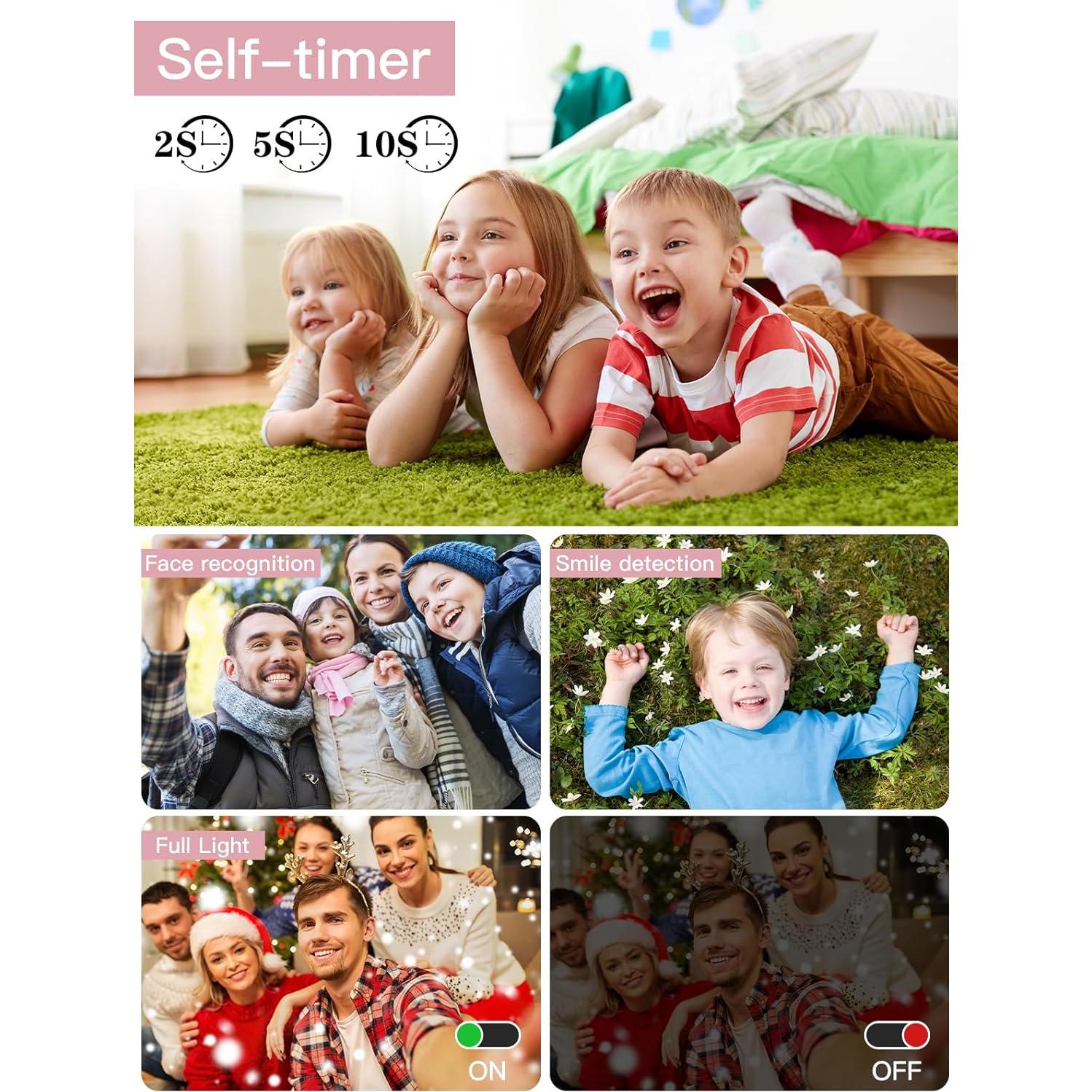 Cámara Digital Fleafer C15 Rosa 56MP FHD 1080P Zoom 16x