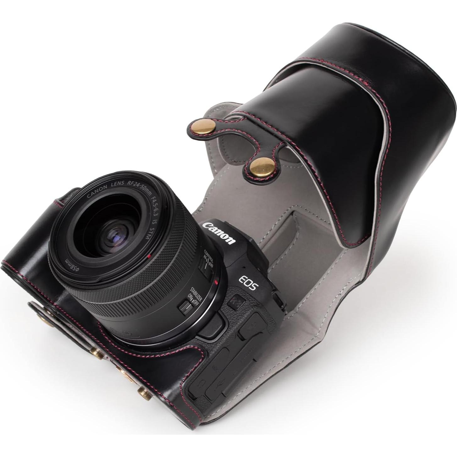 Funda de cámara Rieibi para Canon EOS R8 - Cuero PU Negro