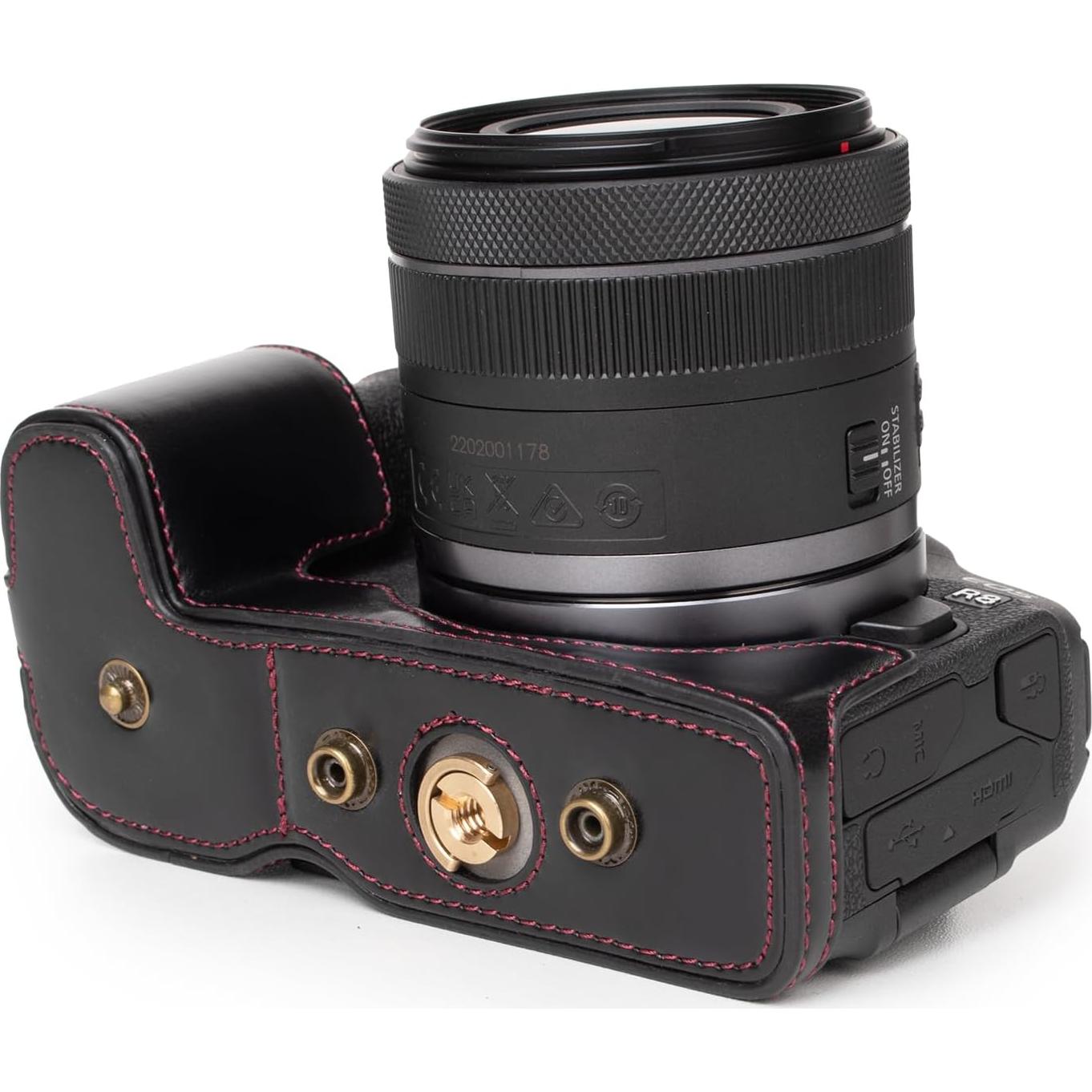 Funda de cámara Rieibi para Canon EOS R8 - Cuero PU Negro