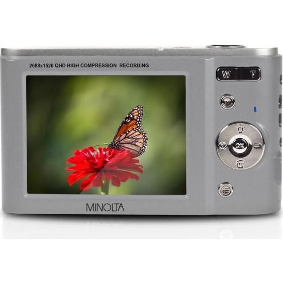 Cámara Digital Minolta MND20 44MP - Video 2.7K, Zoom 16X