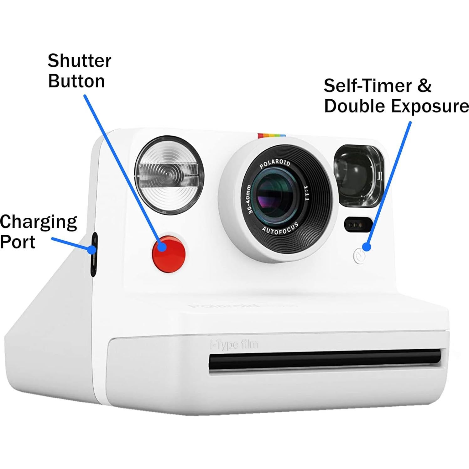 Cámara Instantánea Polaroid Now Gen 2 - Blanco Vintage + Película i-Type