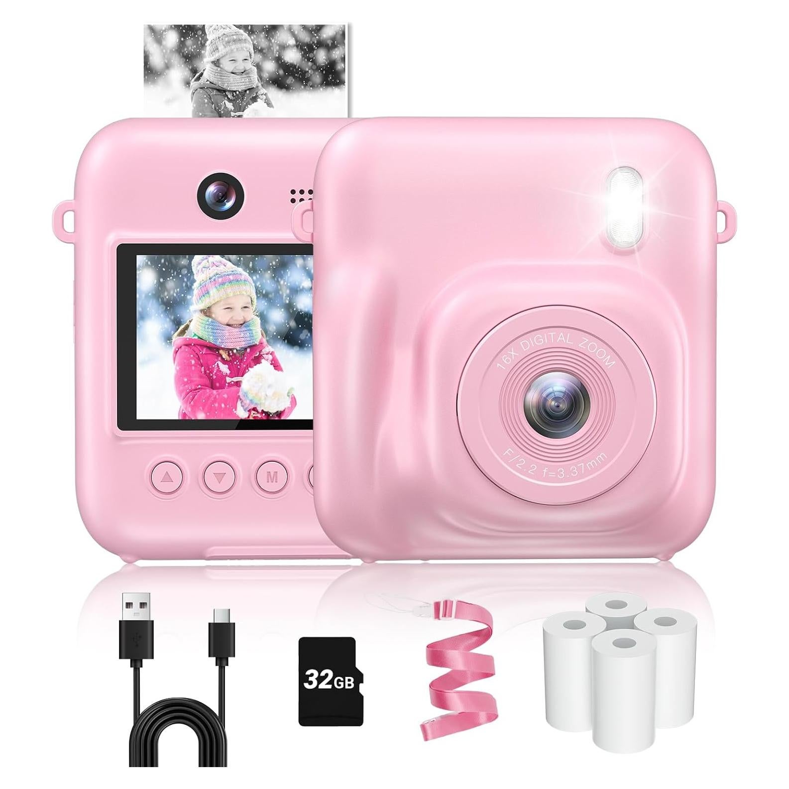 Cámara Instantánea Fulealfly DC506 48MP Rosa con Impresión