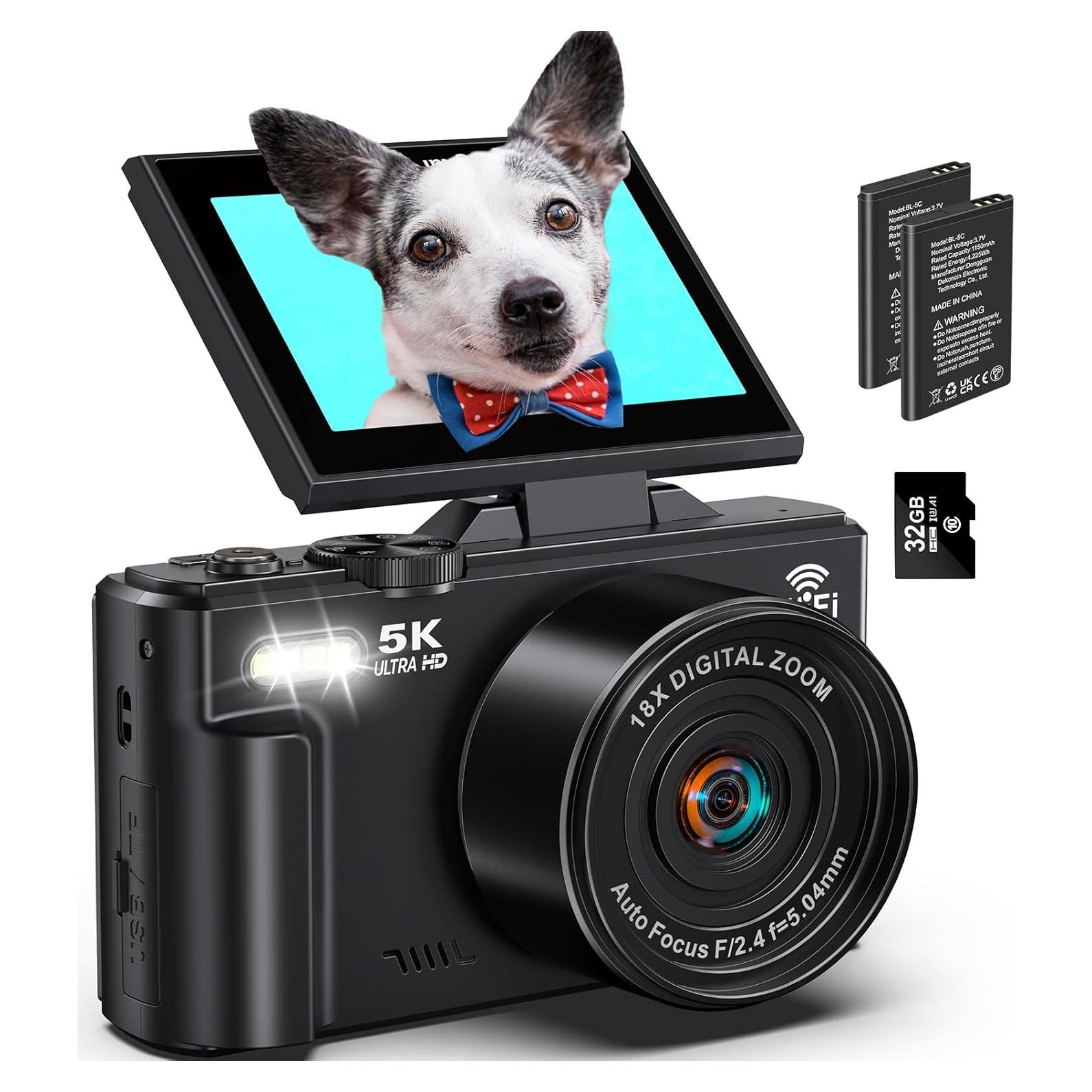 Cámara Digital 5K Demofit DC080 75MP Zoom 18X Pantalla 3"