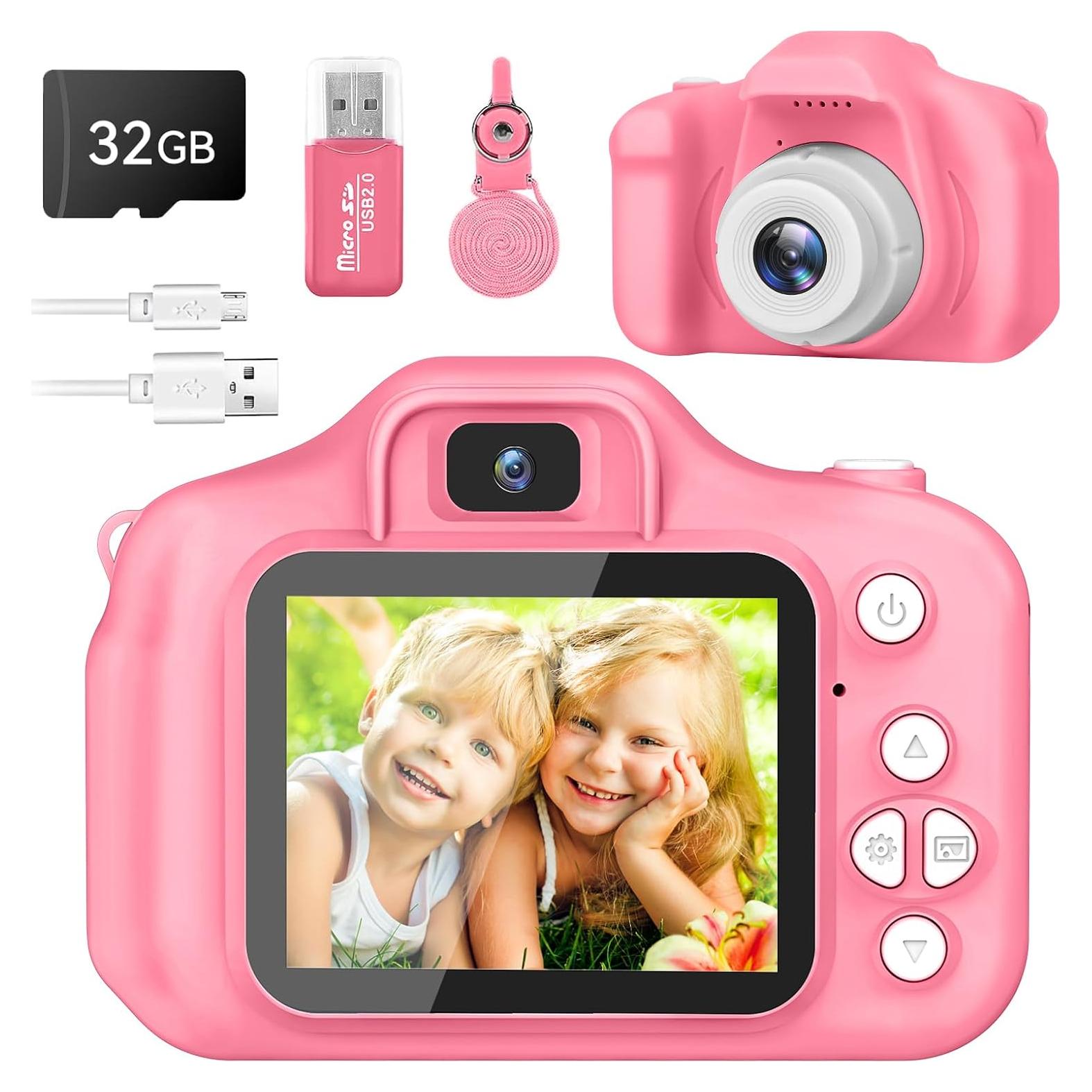 Cámara Digital para Niños GPOSY 48MP Rosa con Video 1080P