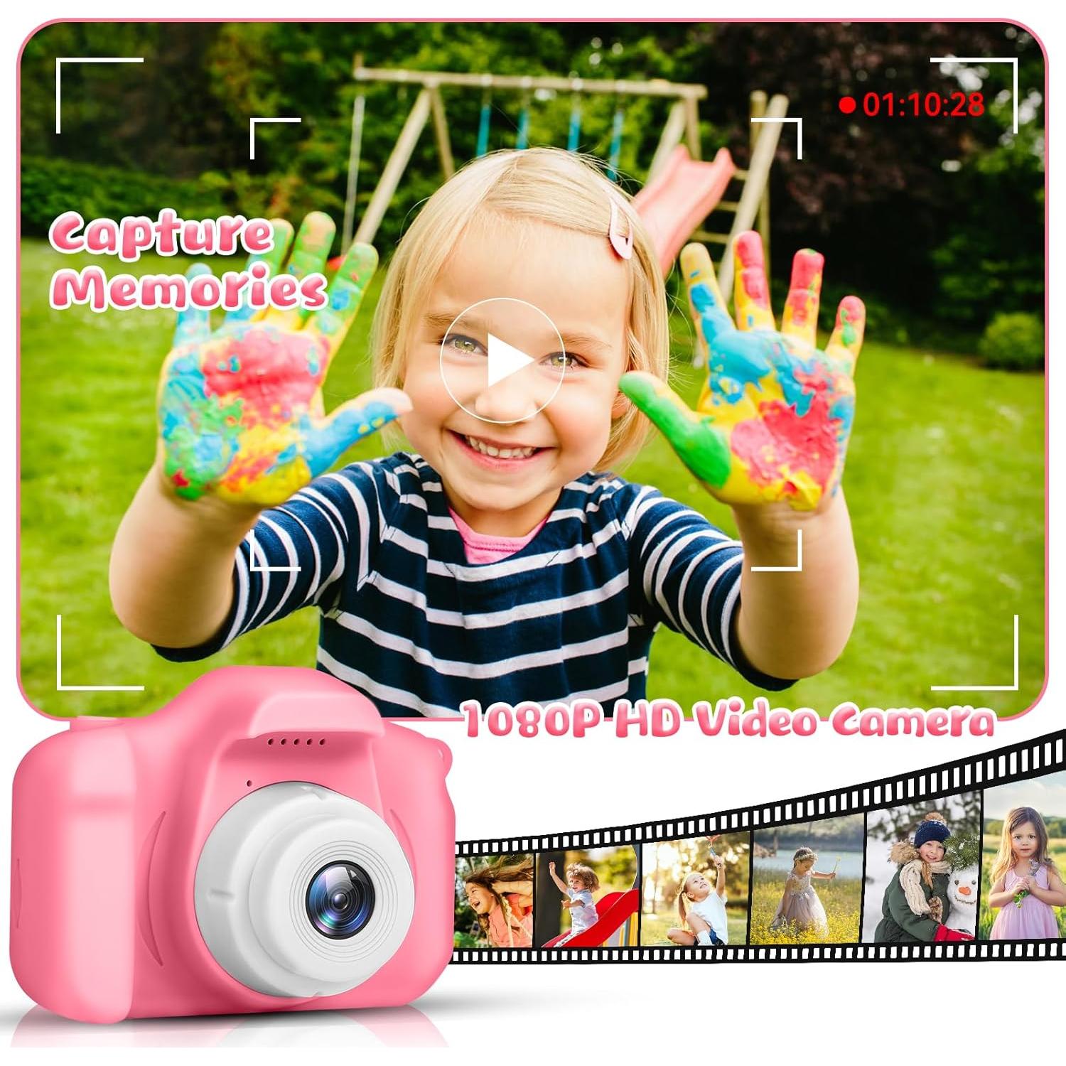 Cámara Digital para Niños GPOSY 48MP Rosa con Video 1080P