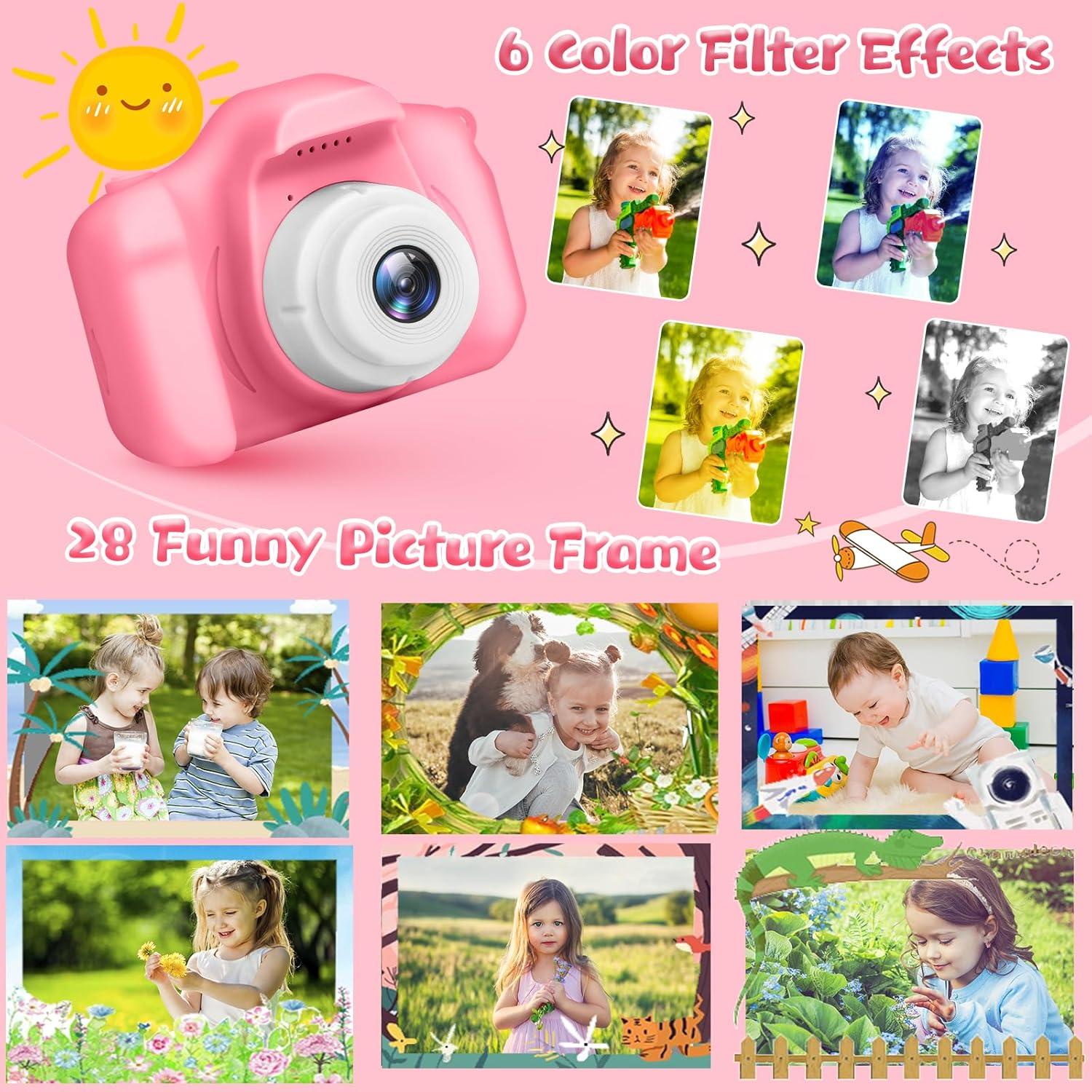 Cámara Digital para Niños GPOSY 48MP Rosa con Video 1080P