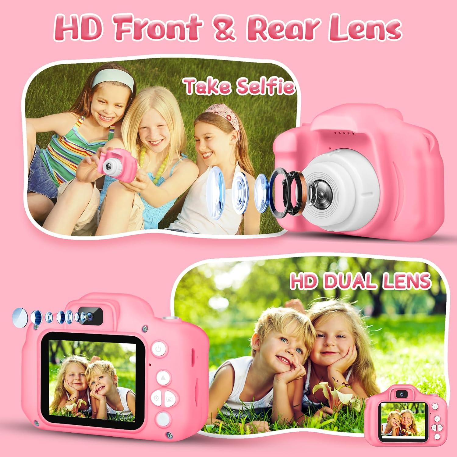 Cámara Digital para Niños GPOSY 48MP Rosa con Video 1080P