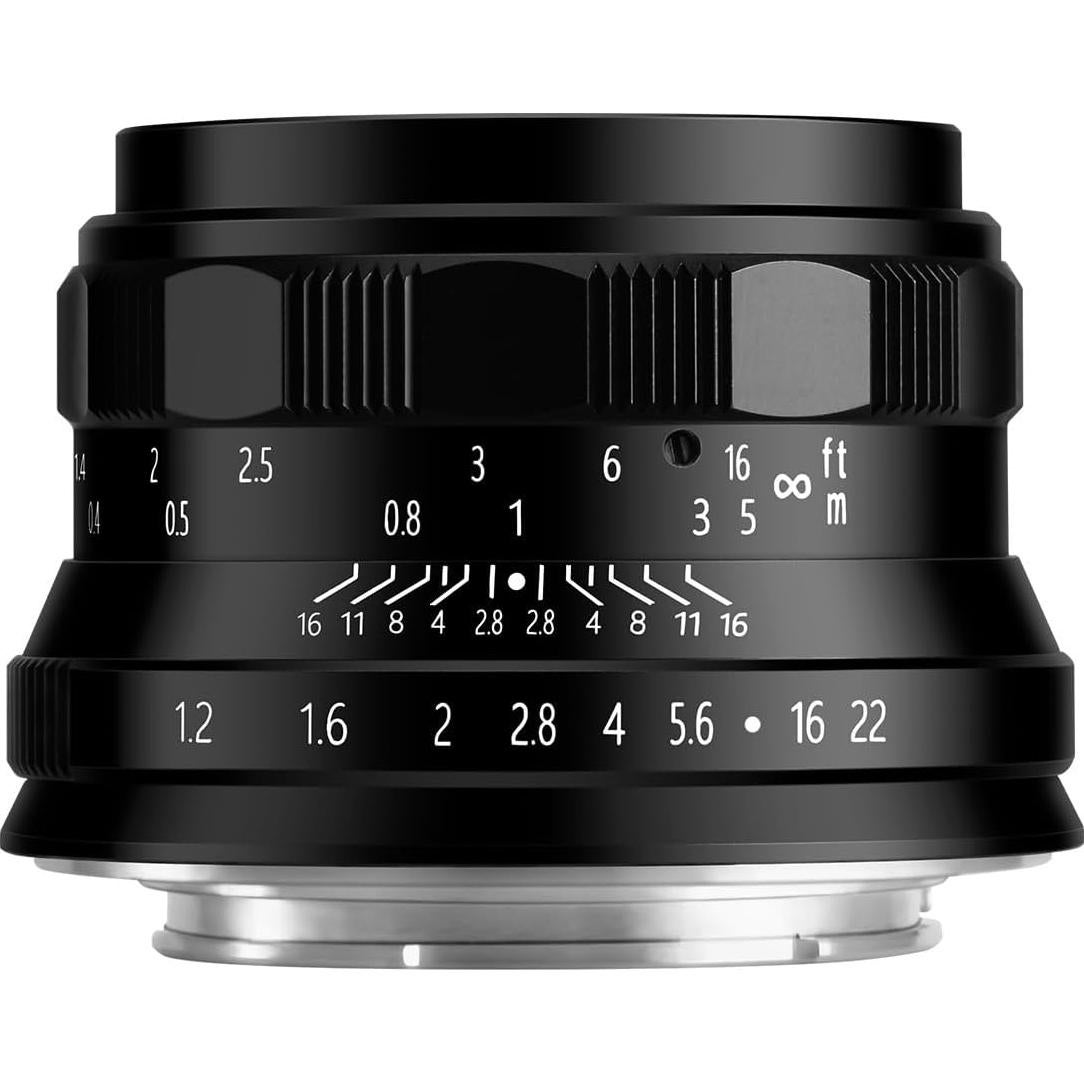 35mm F1.2 Lens APS-C Large Aperture Portrait Lens Mirroless Camera for Canon EOS-M Mount,M1,M2,M3,M5,M6,M611,M10,M100,M50,M50 Mark 11,M200