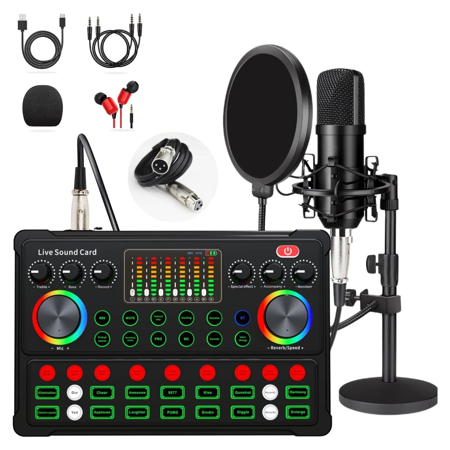 Paquete de Podcast SKTOME M300-ZM01 Micrófono XLR 48V