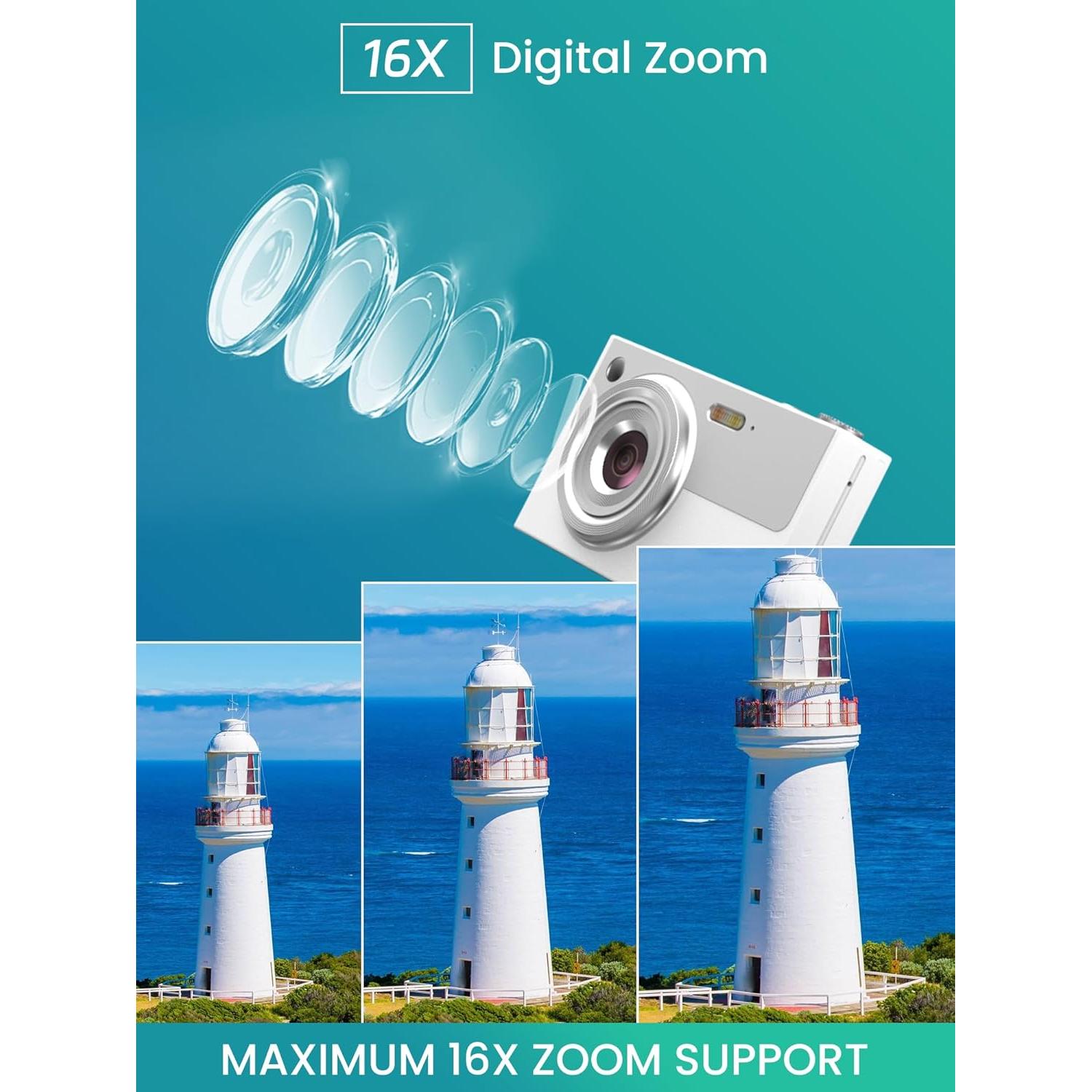 Cámara Digital Ocakuiter Z19 4K 68MP Zoom 16X para Niños