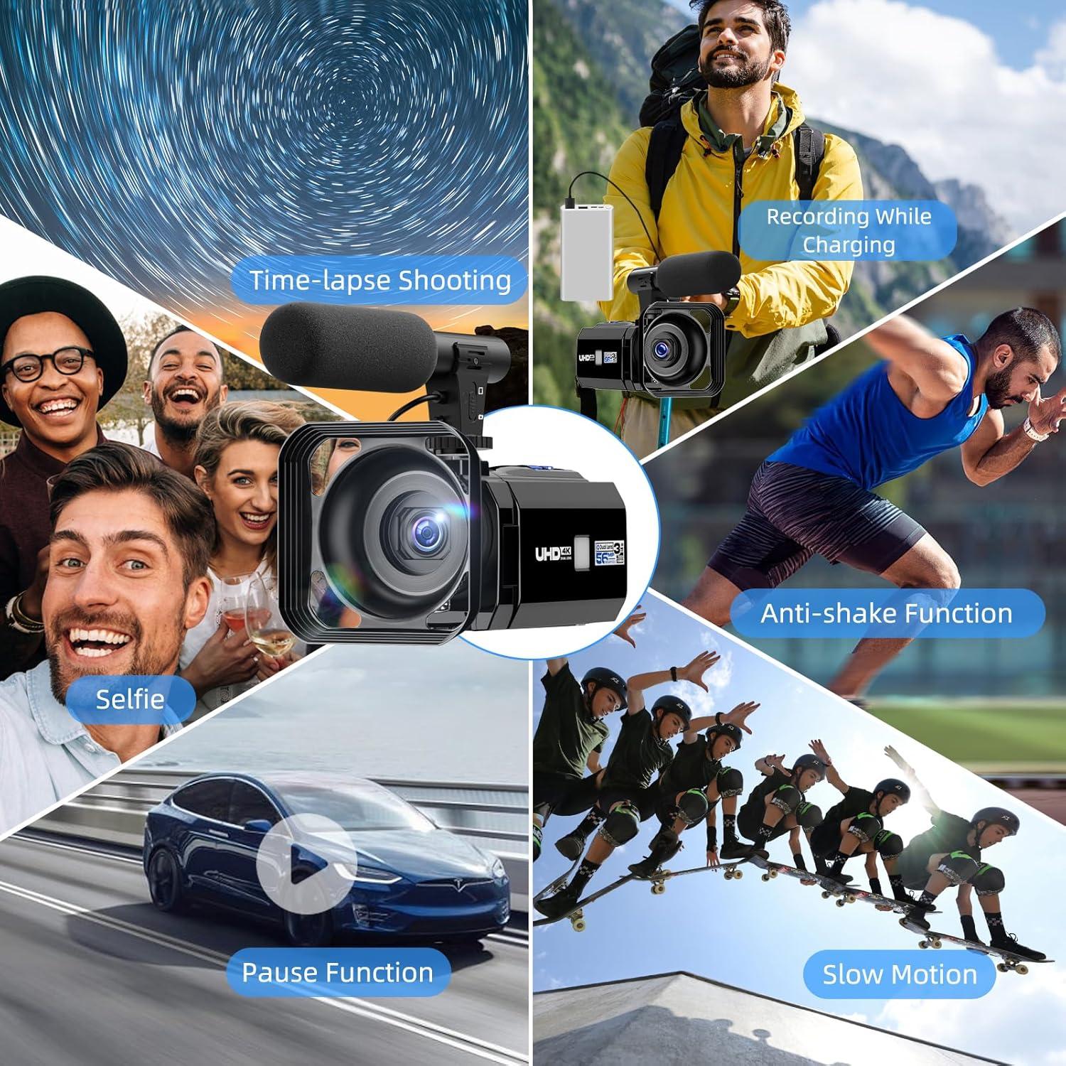 Cámara de video 5K CAMWORLD AC09A Doble Lente 56MP