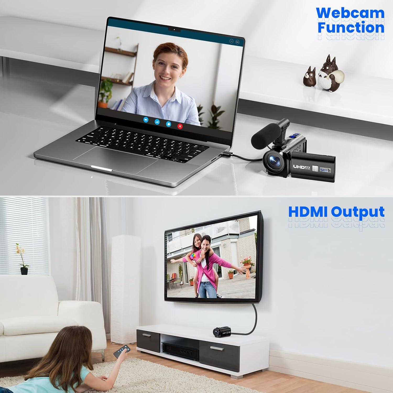 Cámara de video 5K CAMWORLD AC09A Doble Lente 56MP