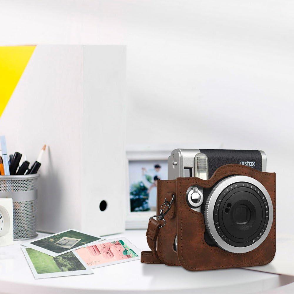 Funda Protectora Fintie para Cámara Fujifilm Instax Mini 90 - Cuero Vegano Marrón