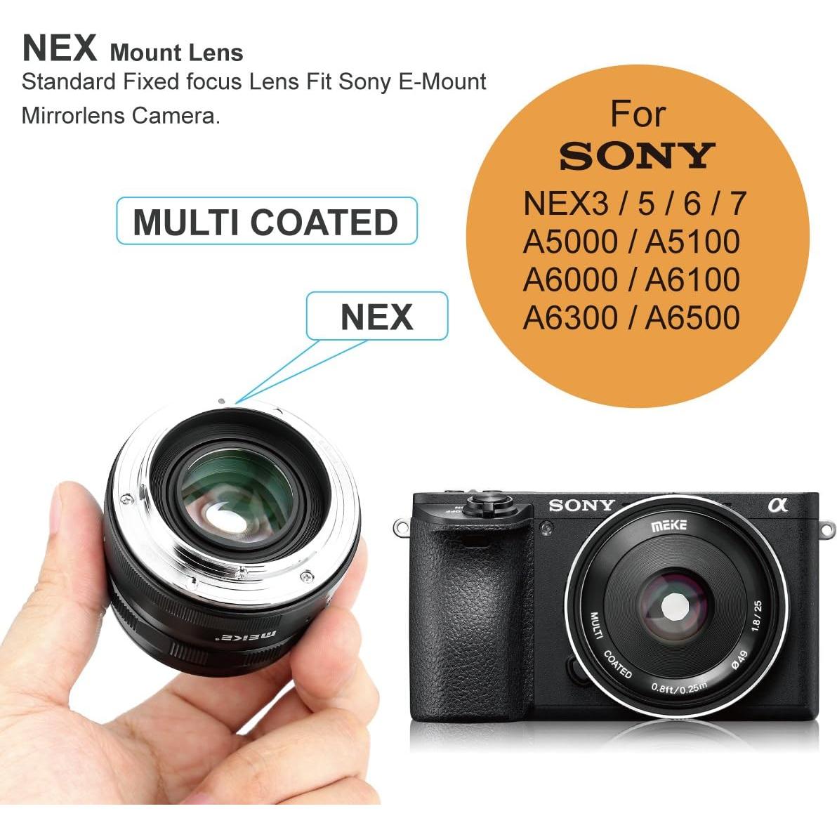 Lente Gran Angular Meike 25mm F1.8 para Cámaras Sony E-Mount
