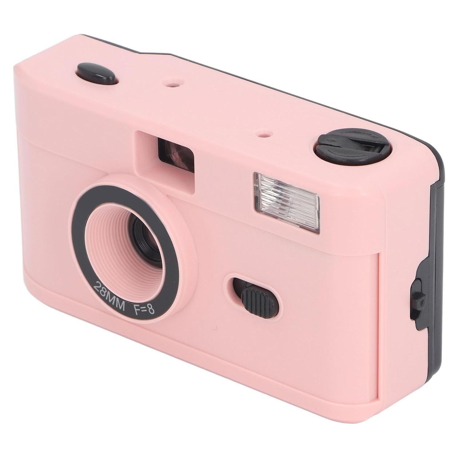 Cámara de película 35MM Zopsc lente 28MM f/8 vintage rosada