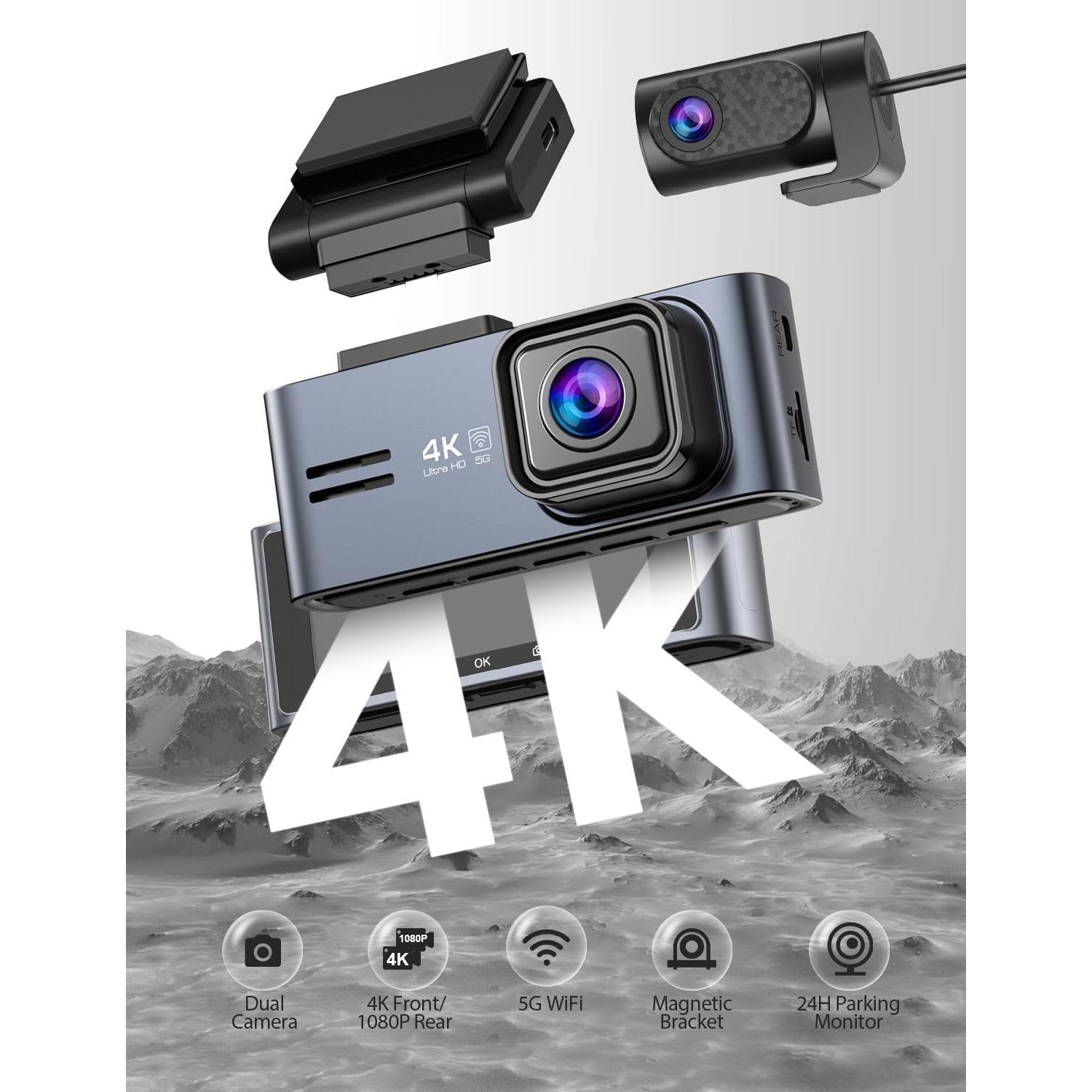 Cámara Dash OMAR M572 4K Delantera y Trasera WiFi 5G