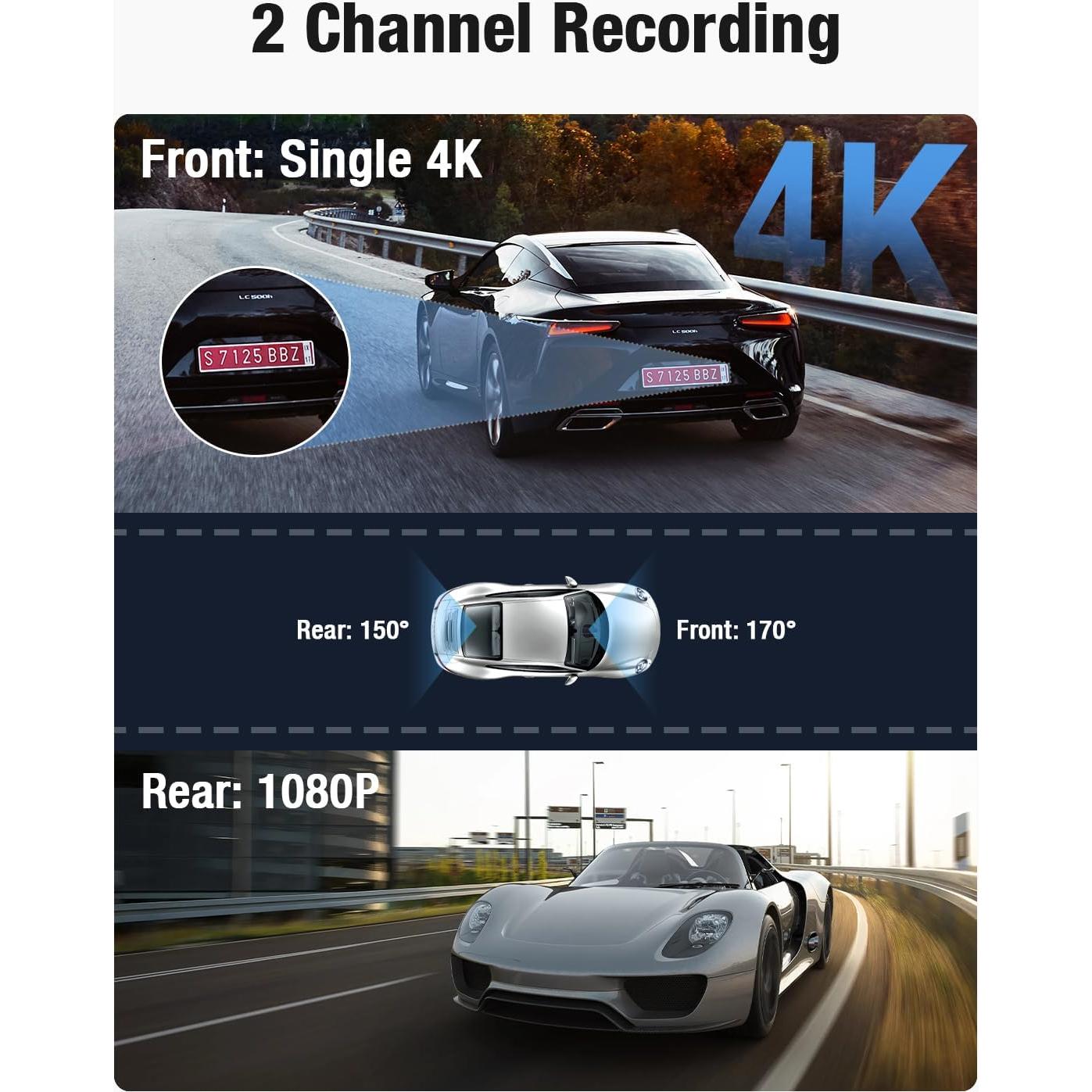 Cámara Dash OMAR M572 4K Delantera y Trasera WiFi 5G