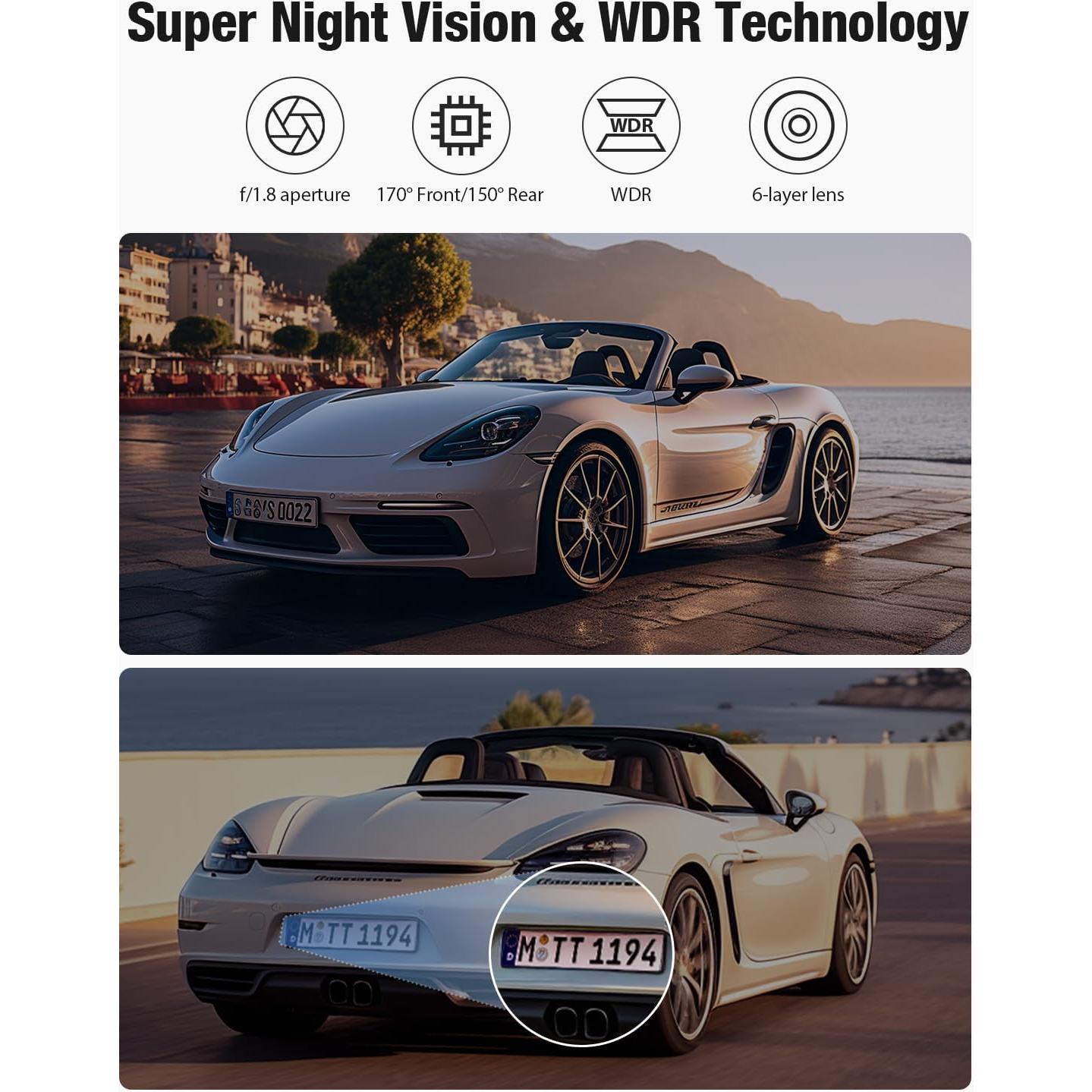 Cámara Dash OMAR M572 4K Delantera y Trasera WiFi 5G