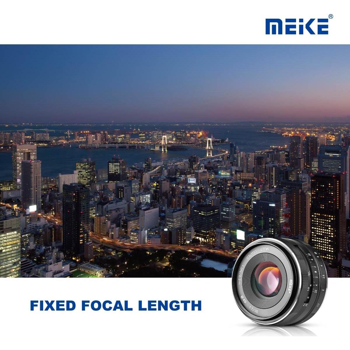 Lente Fijo Meike 35mm F1.7 Manual para Cámaras Sony E-Mount