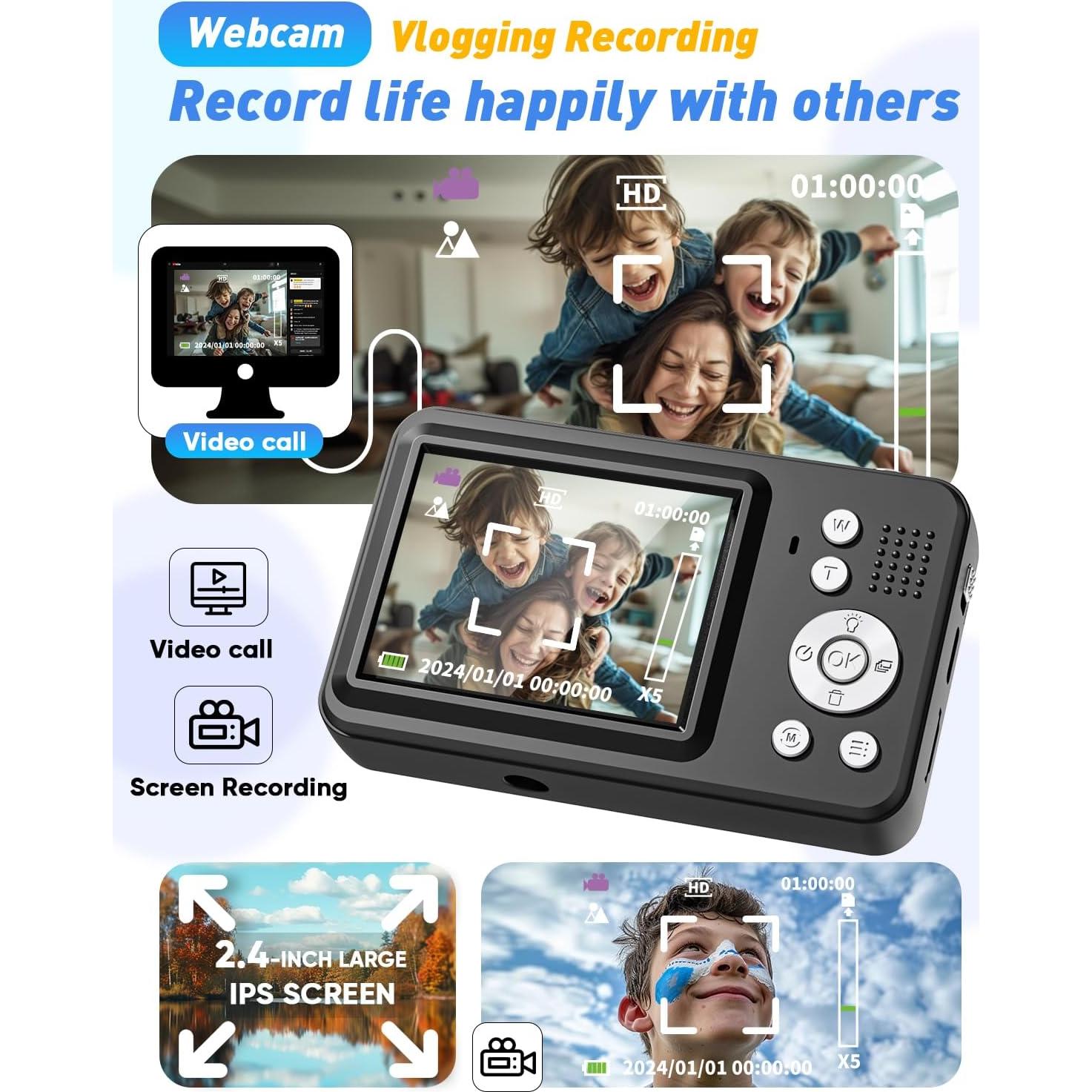 Cámara Digital Anchioo CA07 48MP FHD 1080P Zoom 18x Niños