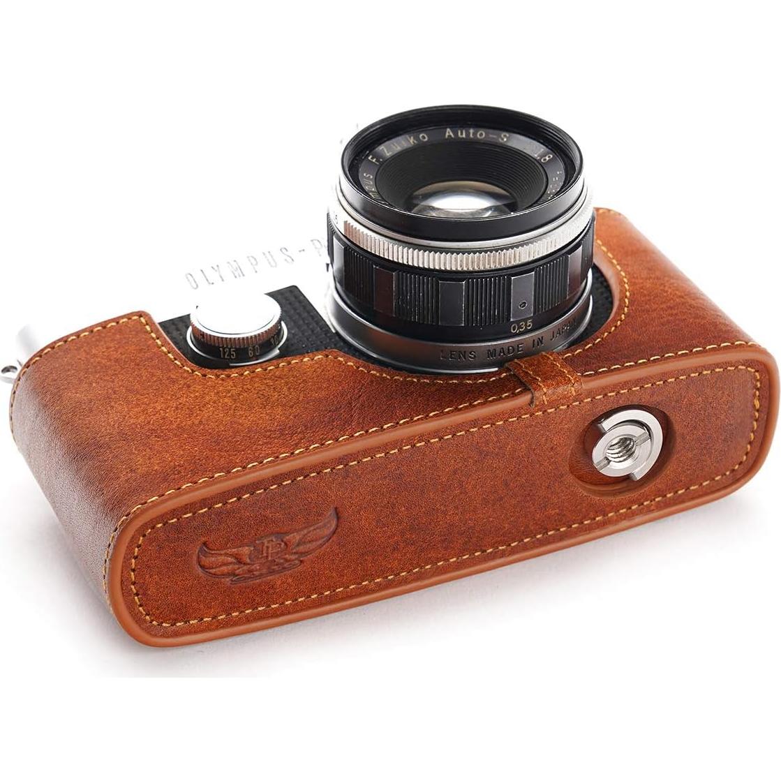 Funda de Cámara de Cuero Real BolinUS para Olympus Pen-FT