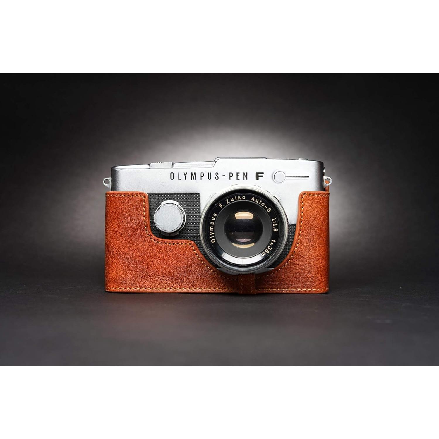 Funda de Cámara de Cuero Real BolinUS para Olympus Pen-FT