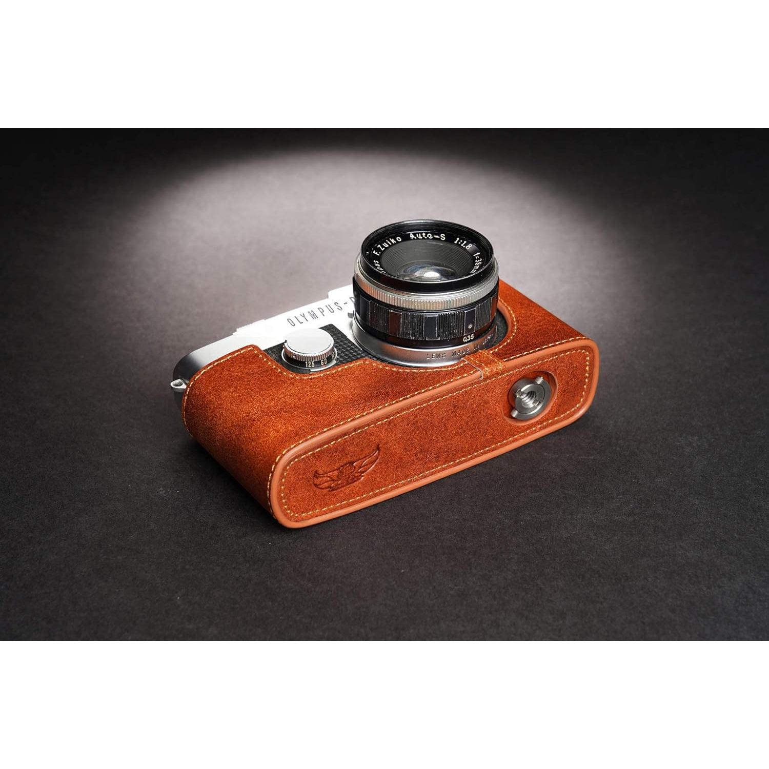 Funda de Cámara de Cuero Real BolinUS para Olympus Pen-FT