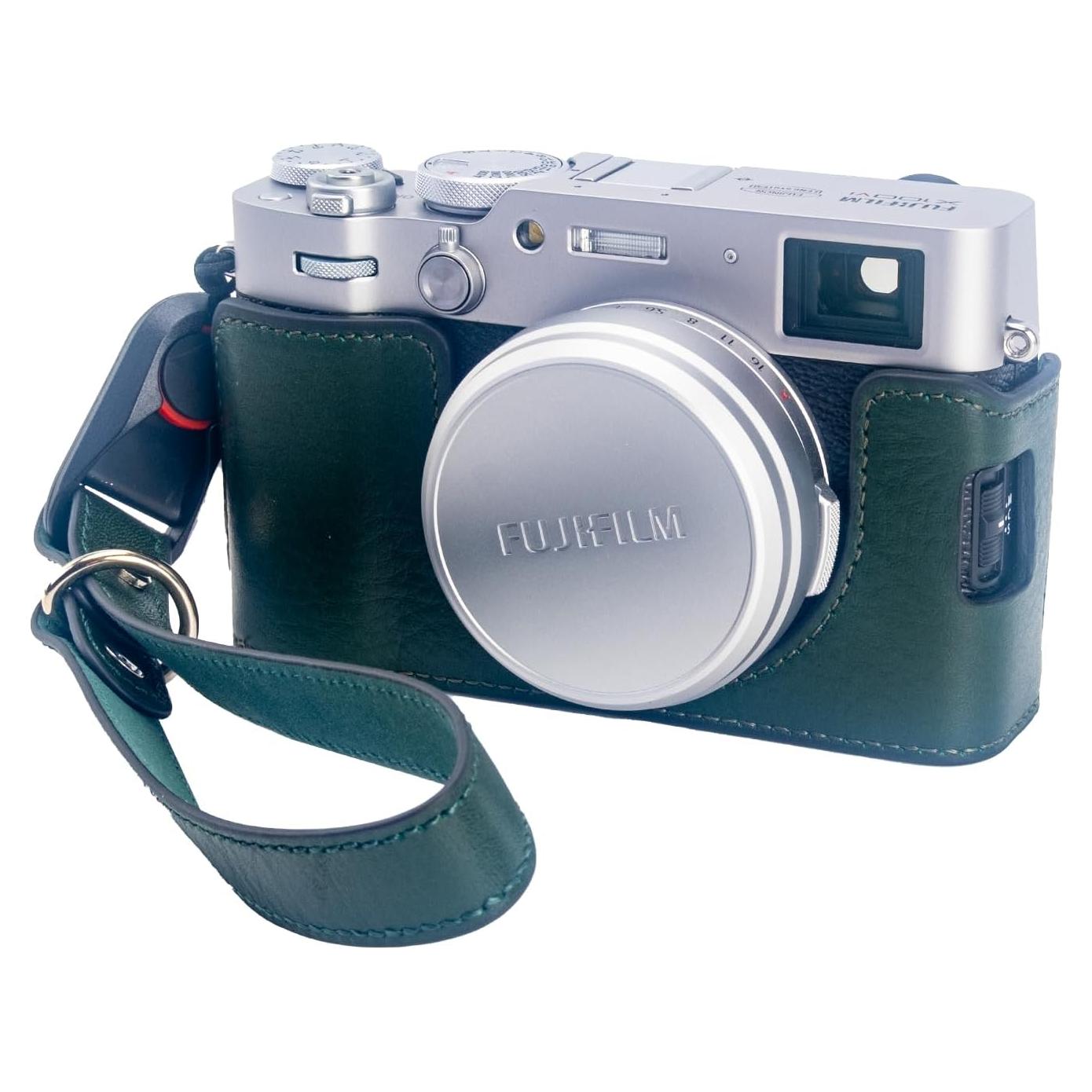 Funda de cámara Bowan para Fujifilm X100VI de cuero verde