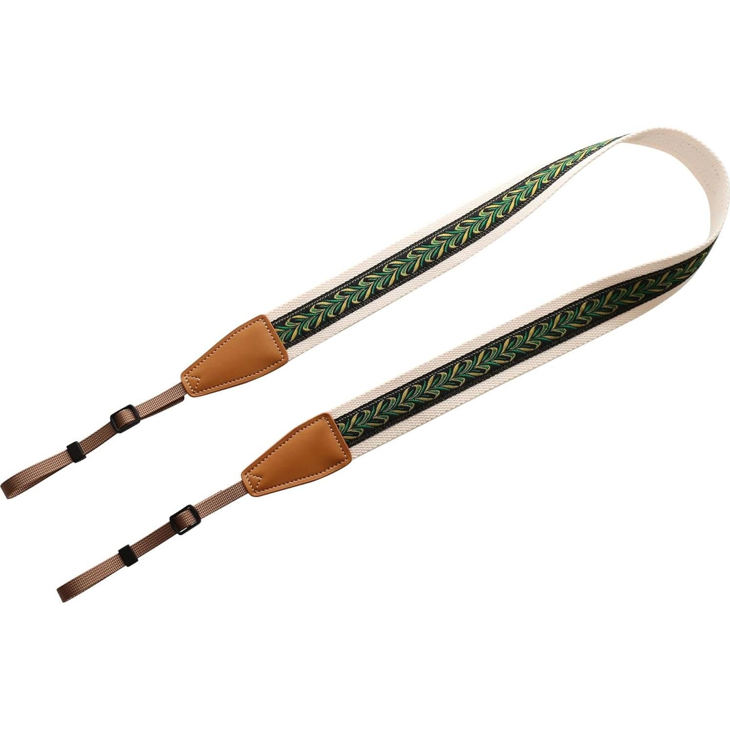 Correa de Cámara Ajustable Vintage Pluma de Pavo Real