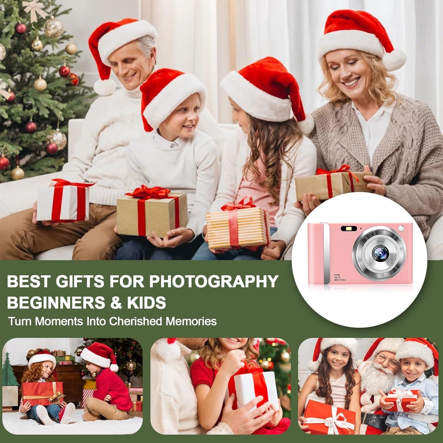 Cámara Digital Jazeyeah Rosa 48MP FHD 1080P para Niños