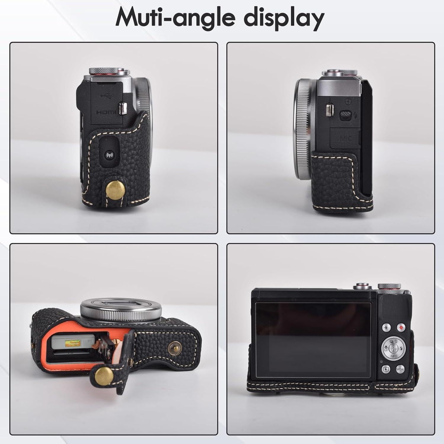 Funda de Cuero para Cámara Canon PowerShot G7X G7X II III