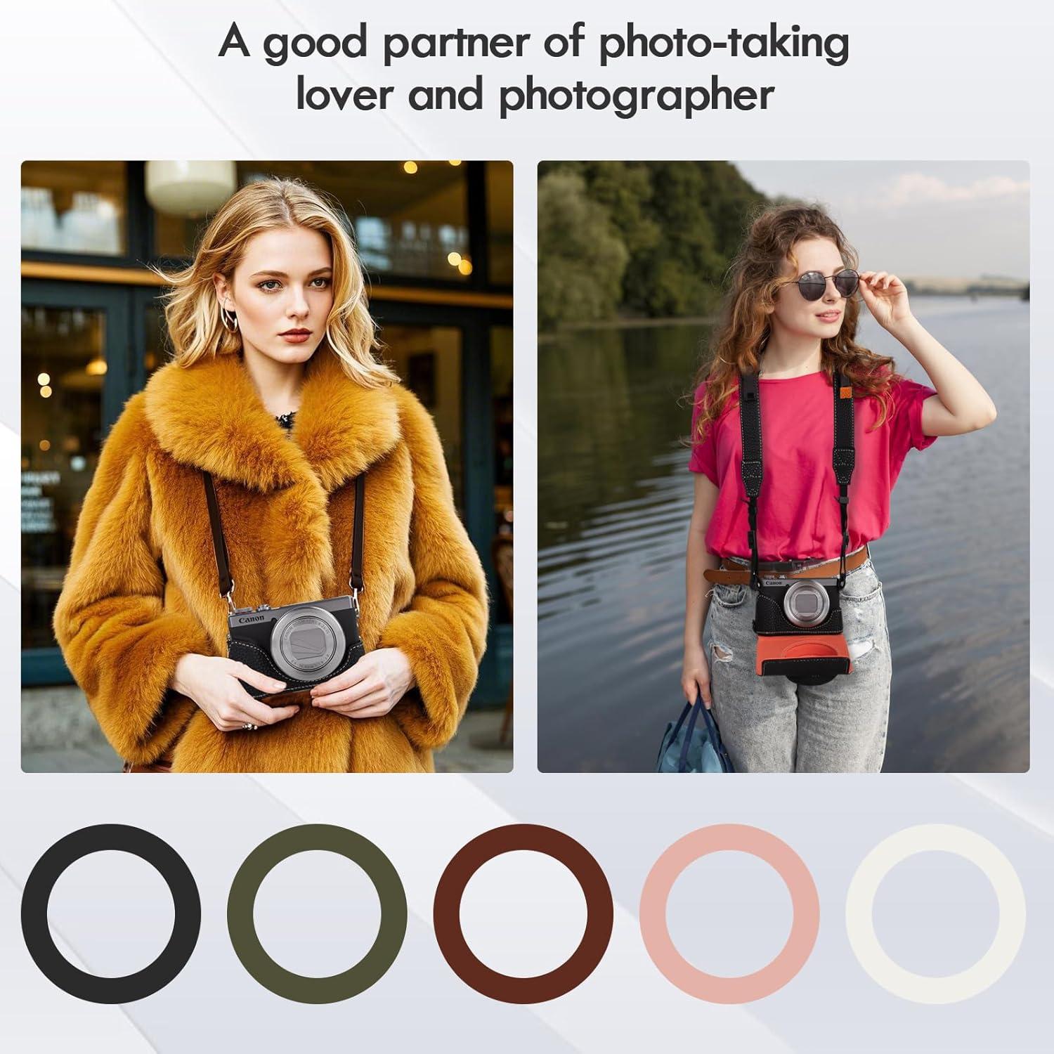 Funda de Cuero para Cámara Canon PowerShot G7X G7X II III