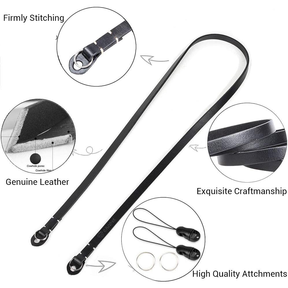 Correa de Cuero Genuino CANPIS para Cámara Negra 110cm