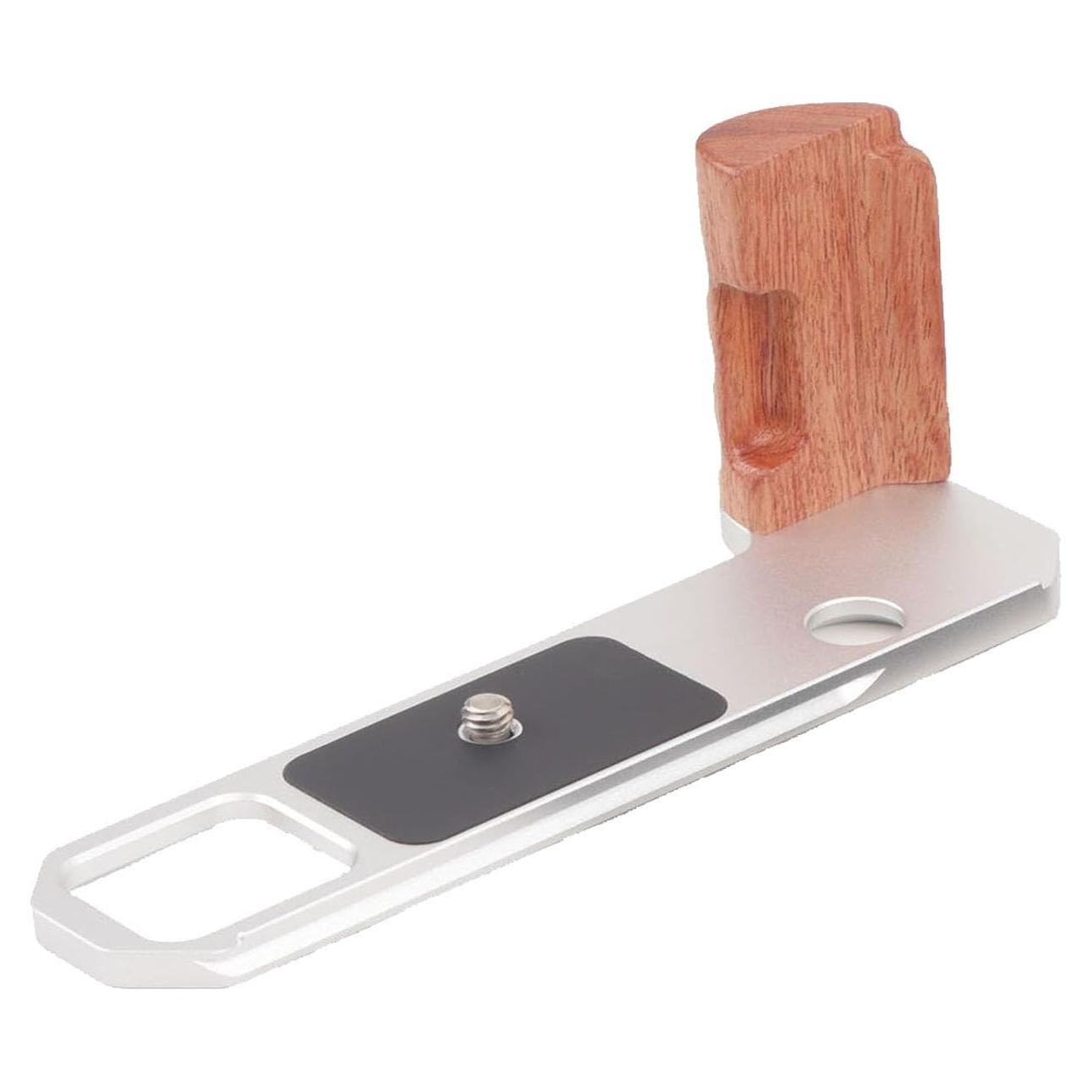 Empuñadura de Madera Sólida para Cámara Nikon F2 - Plateado