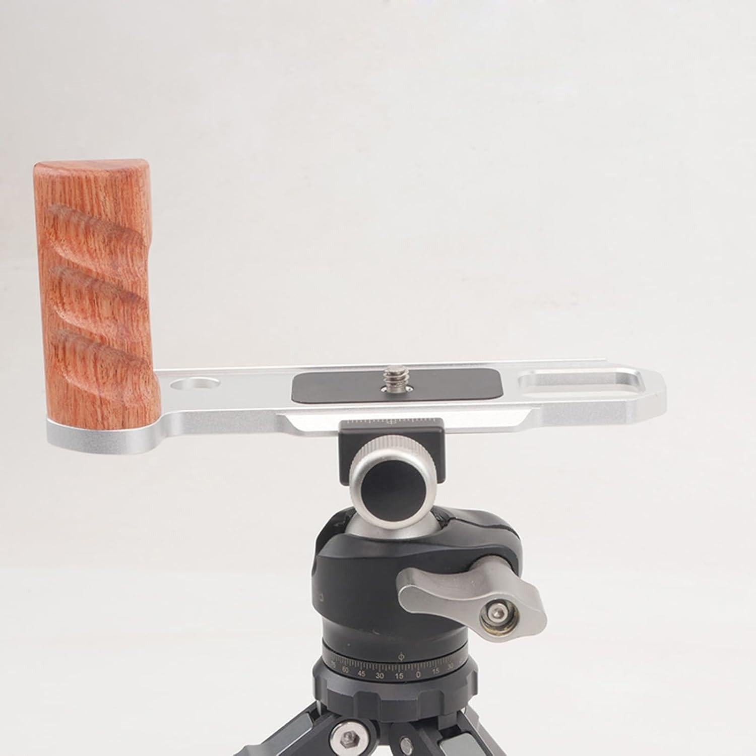 Empuñadura de Madera Sólida para Cámara Nikon F2 - Plateado