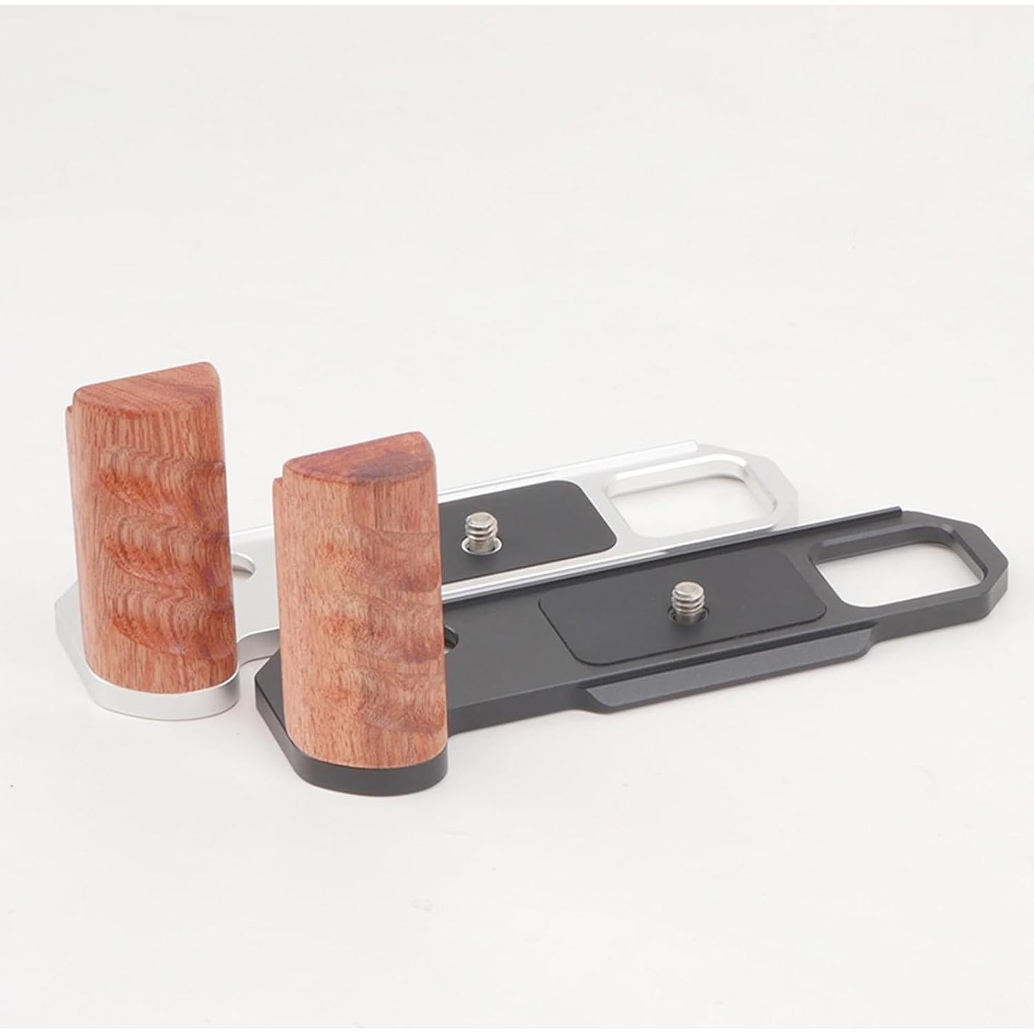 Empuñadura de Madera Sólida para Cámara Nikon F2 - Plateado