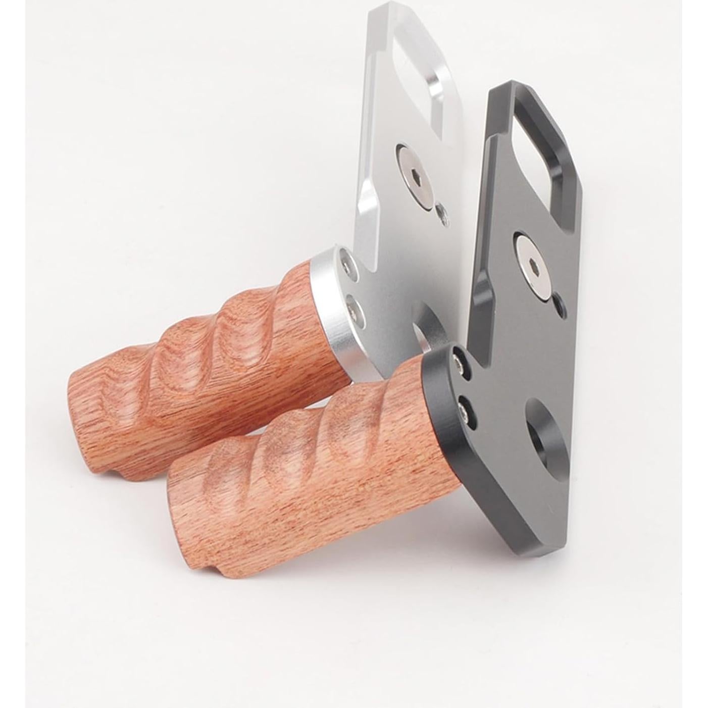 Empuñadura de Madera Sólida para Cámara Nikon F2 - Plateado