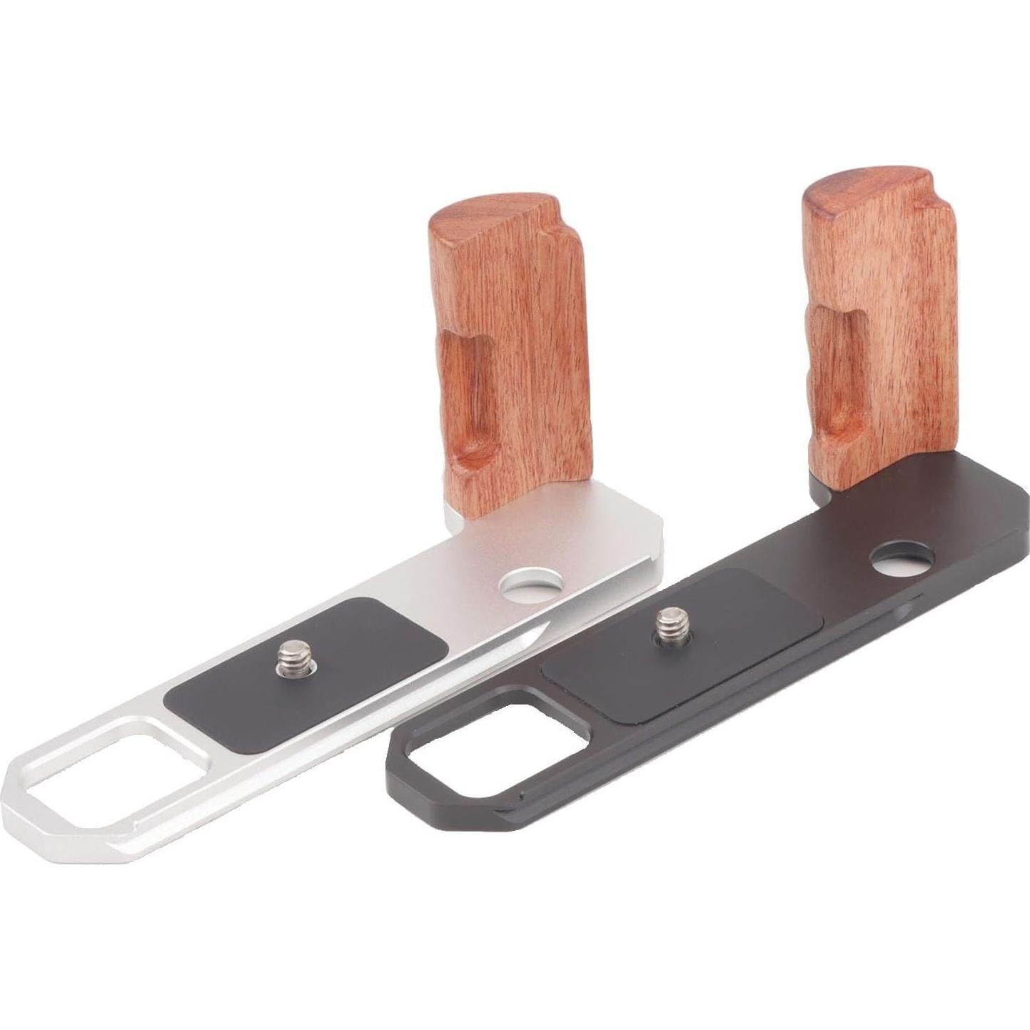 Empuñadura de Madera Sólida para Cámara Nikon F2 - Plateado