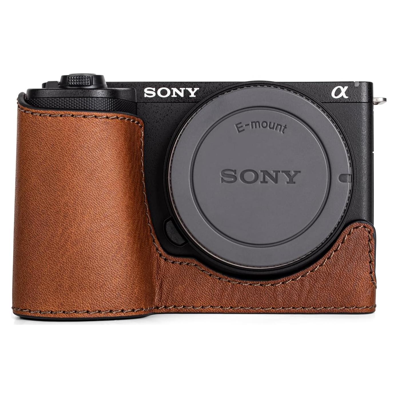 Funda Protectora MUZIRI KINOKOO para Sony ZV-E10 II - Cuero Genuino Marrón