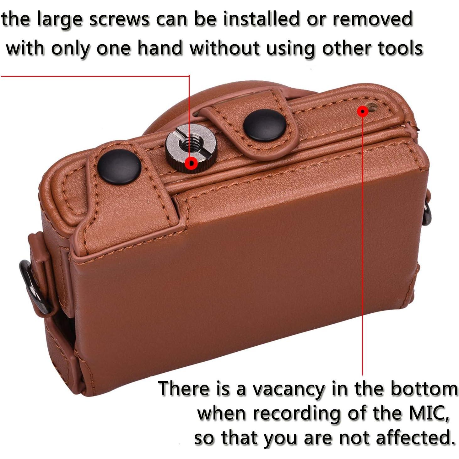 Funda de cuero XEVN para cámara Sony DSC-RX100 - Marrón