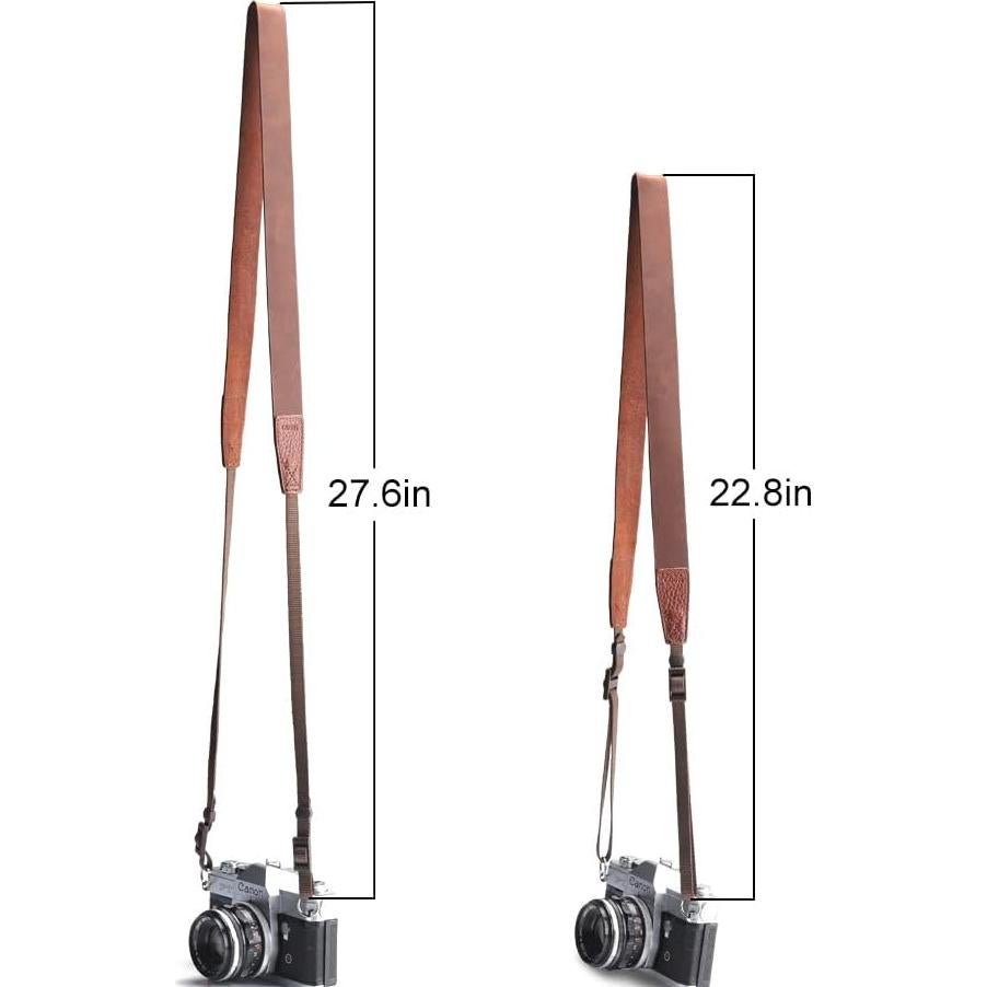 Correa de cámara de cuero CANPIS Crazy Horse ajustable 750-1100mm