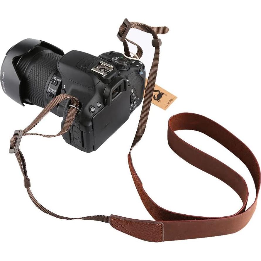 Correa de cámara de cuero CANPIS Crazy Horse ajustable 750-1100mm