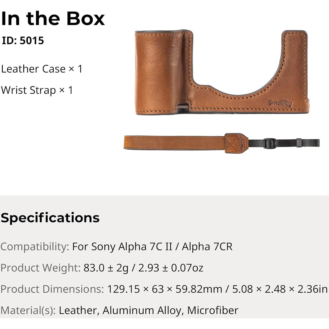 Funda de Cuero SmallRig 5015 para Sony Alpha 7C II / 7CR