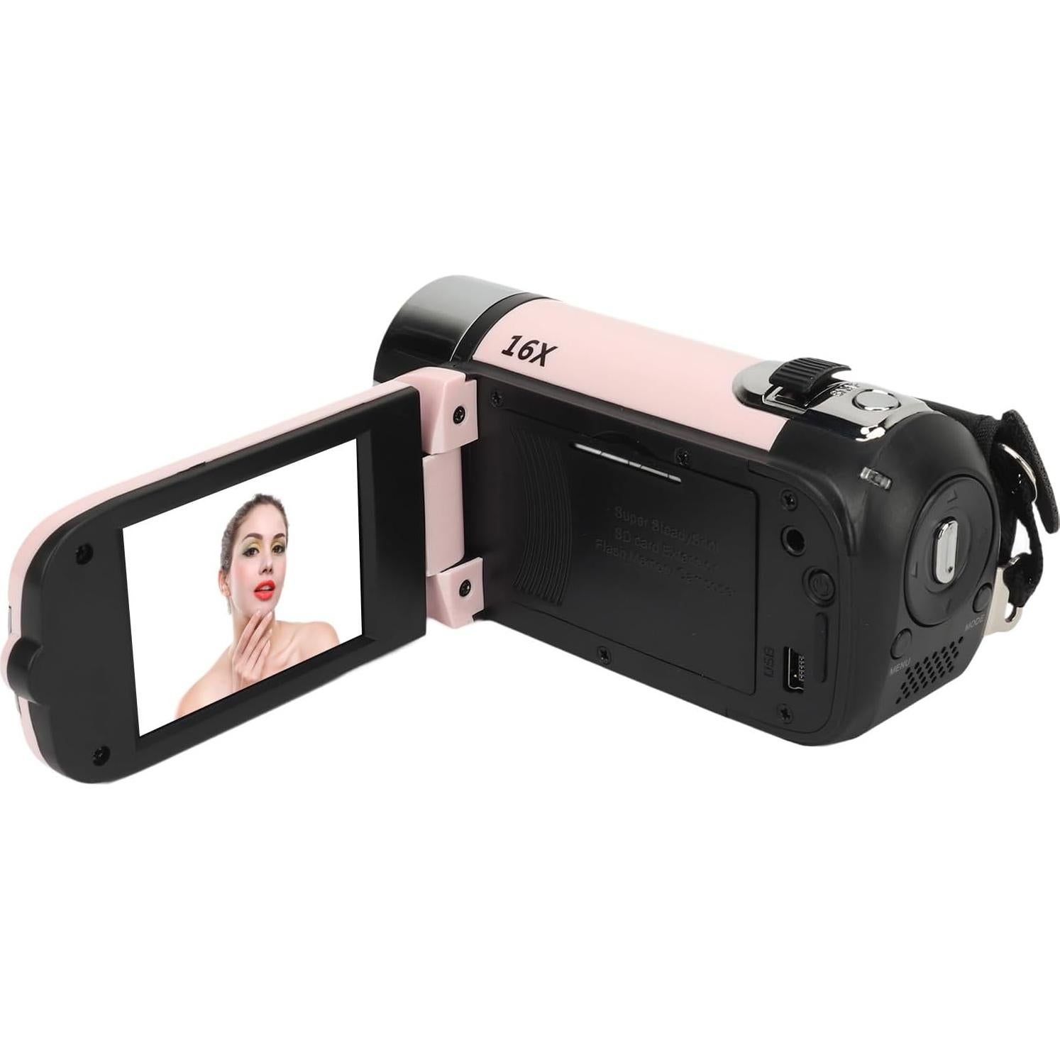 1080P Video Camera, 16MP Camcorder, 16X Digital Zoom, Vlogging Camera with Fill Light, 1/4 Inch Thread Hole, 2.4 Inch Rotatable Screen, USB Recorder (-2214230150514)