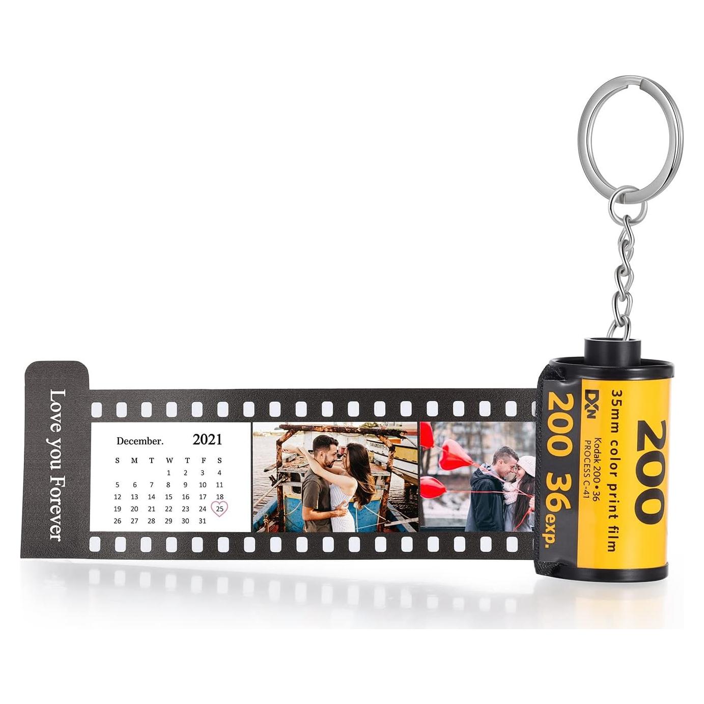 Llavero de Foto Personalizado Nobelook - Rollo de Cámara Vintage con 14 Fotos