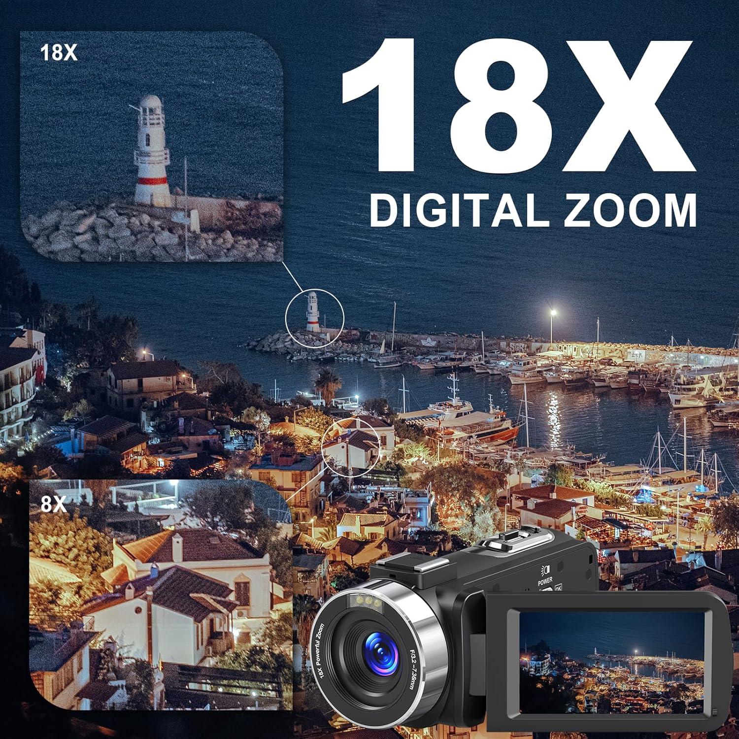Cámara de Video 8K LOENTIR DV087 con Zoom 18X y WiFi