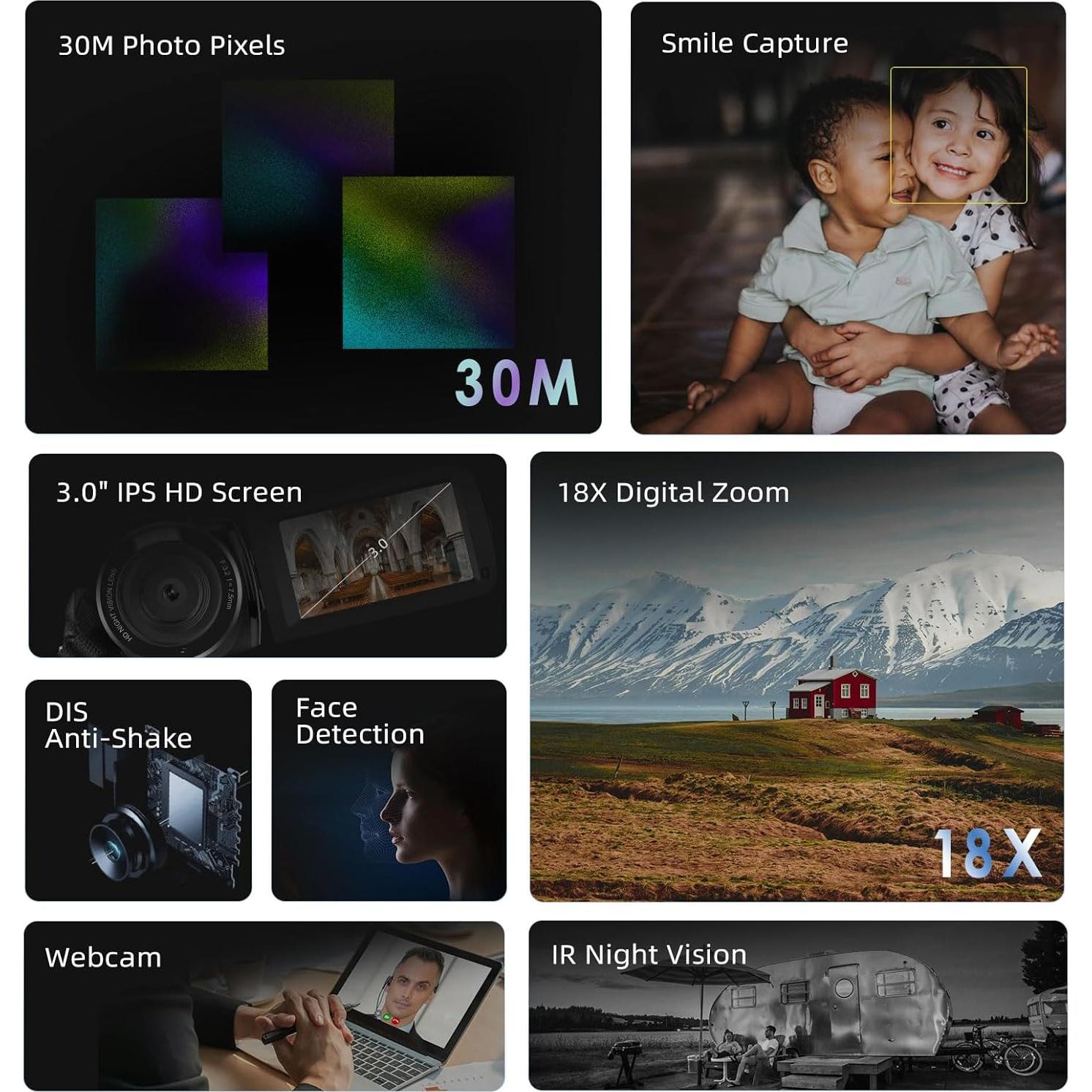 Cámara de Video ORDRO B320 Full HD 1080P 30FPS 18X Zoom